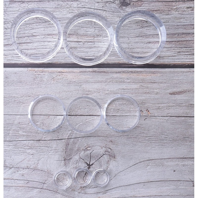 sowaka 9 Pcs Display Stands Acrylic Clear Small Round Baseball