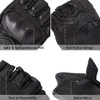 Harssidanzar Mens Gloves Half Finger Goatskin Leather Motorcycle Gloves GM037UK,Black,Size