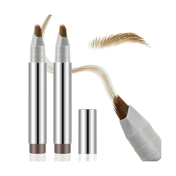 Boobeen 2pcs Brow Fection Eyebrow Pen，Liquid Microblading Eyebrow Pencils for