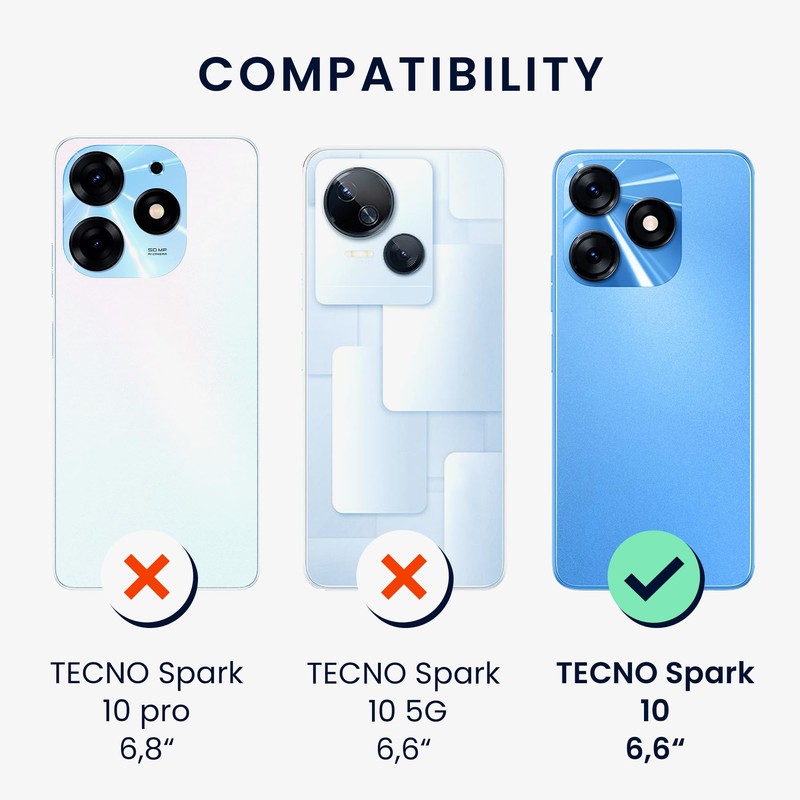 kwmobile 3 x Screen Protectors Compatible with Tecno Spark 10