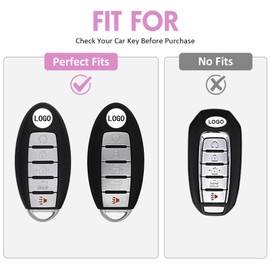 WORCAS for Infiniti 5 Buttons Key Fob Cover, TPU Smart Key Fob Case Compatible with Nissan Altima Rogue Sentra Pathfinder Maxima Titan Murano Versa Armada GTR 370Z(Peach Pattern)