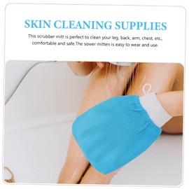 OHPHCALL 2pcs Exfoliating Bath Mittens for Deep Skin Cleaning Reusable Scrubbing Gloves for Body and Face for Use Gentle Massage and Circulation