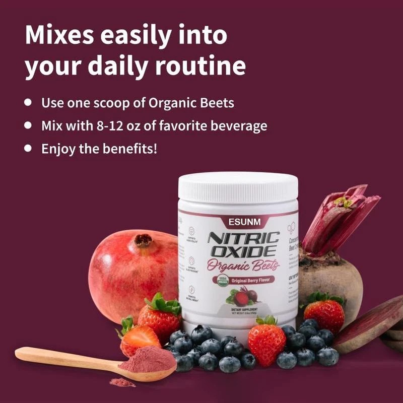 Supplements 2 Pcs Nitric Oxide Beet Root Organic Powder, Heart