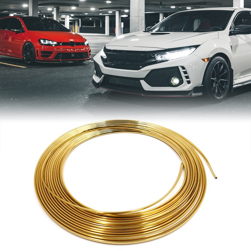 sourcingmap Gold Tone U-Shaped Trim Strip Car Door Edge Protector