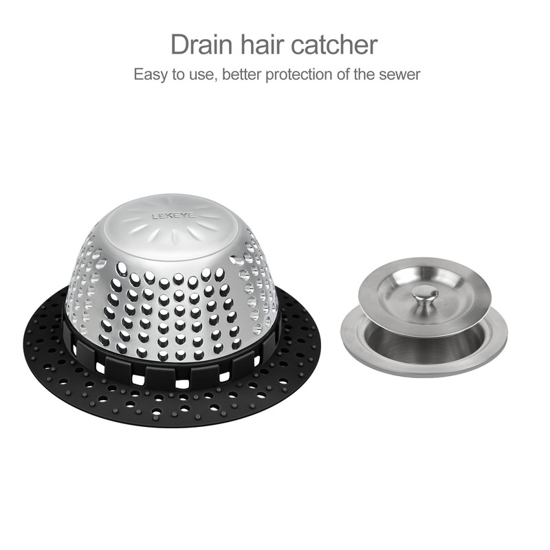 LEKEYE Shower Drain Hair Catcher/Bathtub Drain Cover/Drain Protector for Pop-Up