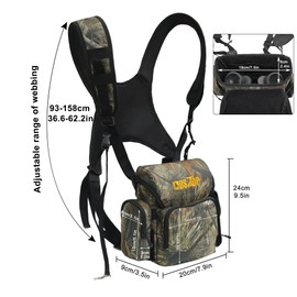 MDSTOP Binocular Harness Chest Pack, Bino Case with Rangefinder Pouch, Bino Harness, Binocular Chest Pack, Chest Pack for Hunting, Bino Bag for Bird Watching,Hunting,Hiking,Shooting (Pine Needle Camo)