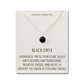 Philip Jones Black Onyx Necklace with Quote Card