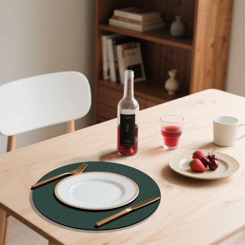 [Placemats and Coaster Sets 6] Christmas Table Mats PVC Leather