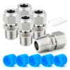 TAISHER 5PCS 304 Stainless Steel Compression Tube Pipe Fitting Connector,