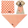 UP URARA PUP Fall Dog Bandana – Orange Gingham Plaid
