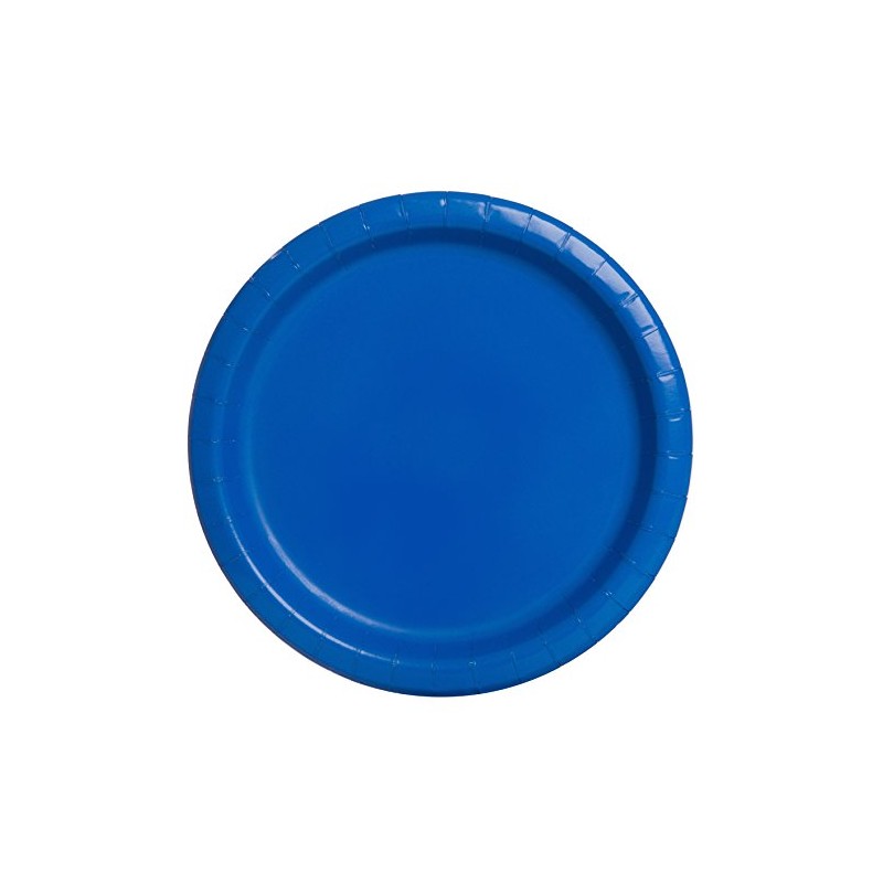 Luxurious Royal Blue Solid Round Dinner Plates - Dazzling 9"