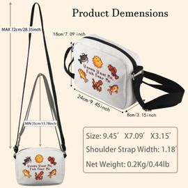 WCGXKO Valley Video Game Gift Gamer Gift Women Want Me Fish Fear Me Crossbody Bag Video Gaming Lover Gift (Fish Fear Cro-s CA)