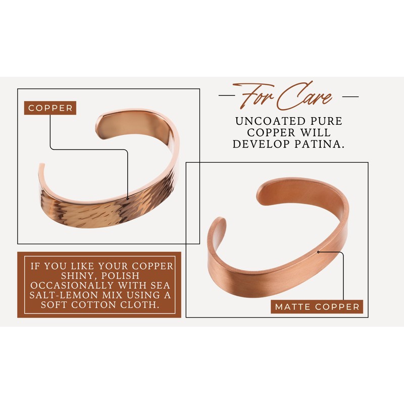 DEMMEX Premium 3mm Thickest Pure Turkish Copper Bracelet - Uncoated,