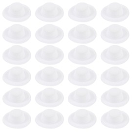 ASUNFO 24 Pcs Mini Felt Top Hats DIY Miniature Formal Hats for DIY Crafts Snowman Ornaments 1.6" White