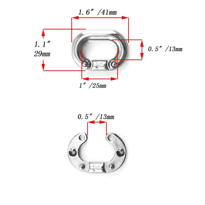 SHENGHUISS Heavy Duty Chain Link Connector, 316 Stainless Steel Marine