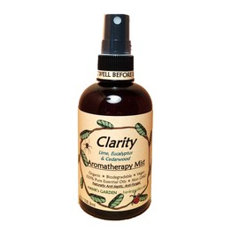 CLARITY Aromatherapy Body and Room Spray Mist - Lime, Eucalyptus & Cedarwood Essential Oils - Organic, Cruelty Free, Vegan, Biodegradable, Non GMO (8 oz Refill)