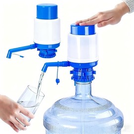 2-Pack 5 Gallon Water Pump, Manual Water Jug Dispenser Hand Pump for Water Cooler Jug, Portable Drinking Fountain Pump for 2-6 Gallon Bottles, Fit for Home Office Camping (Blue)