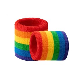 Sweatbands Sports Wristbands for Kids and Women - 3 inch Elastic Athletic Wrist Bands for Tennis, Basketball, Running, Working Out (Rainbow)