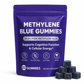 Methylene Blue Gummies (60 Count) — 99.9% Purity; Supports Cognitive Function, Focus, and Cellular Energy; Daily Supplement.