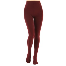 EVERSWE Women's Opaque Fleece Lined Tights, Thermal Tights, weinrot