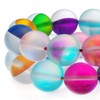 RUBYCA 12mm Round Moonstone Matte Crystal Glass Beads Aura for