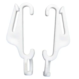 White Fast Track Curtain Gliders - 40mm Hooks for Window & Door Curtains - 50 Pack