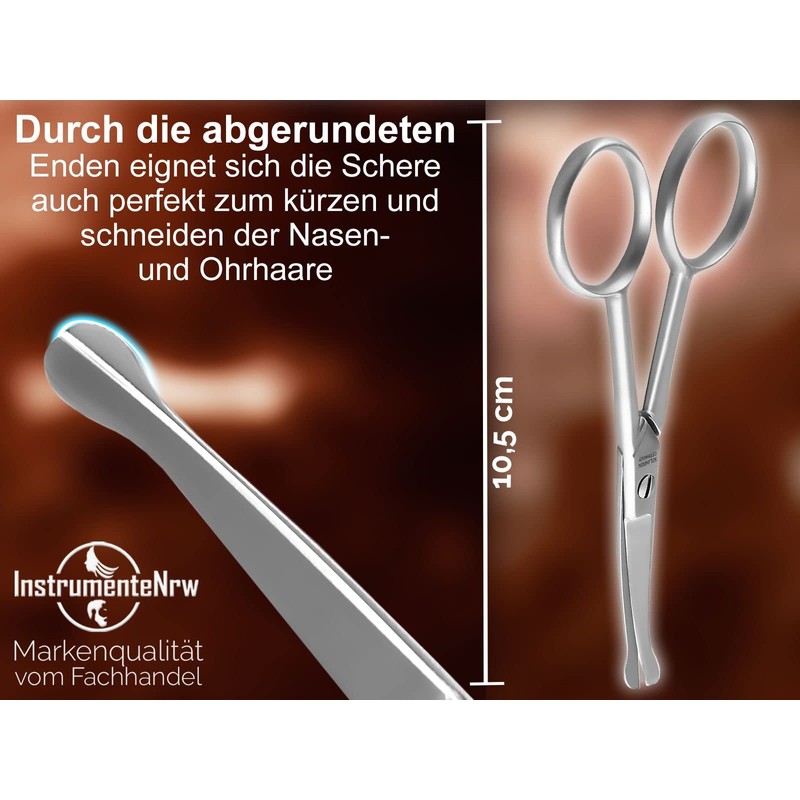 Beard scissors from Solingen with curved cutting surface, hair scissors,