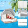 CHEFJOY Inflatable Pool Float with Canopy, 71” Tanning Lounger with