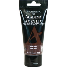 Grumbacher Academy Acrylic Paint, 75ml/2.5 Ounce Plastic Tube, Burnt Umber (C024P)