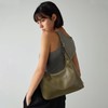 KALIDI Crescent Tote Bag, Women Underarm Handbag Vegan Leather Zipper