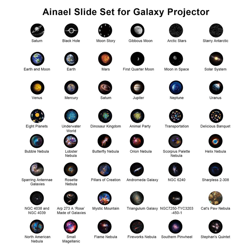 Ainael Galaxy Projector Disc - Ultra HD Projection Screen Compatible