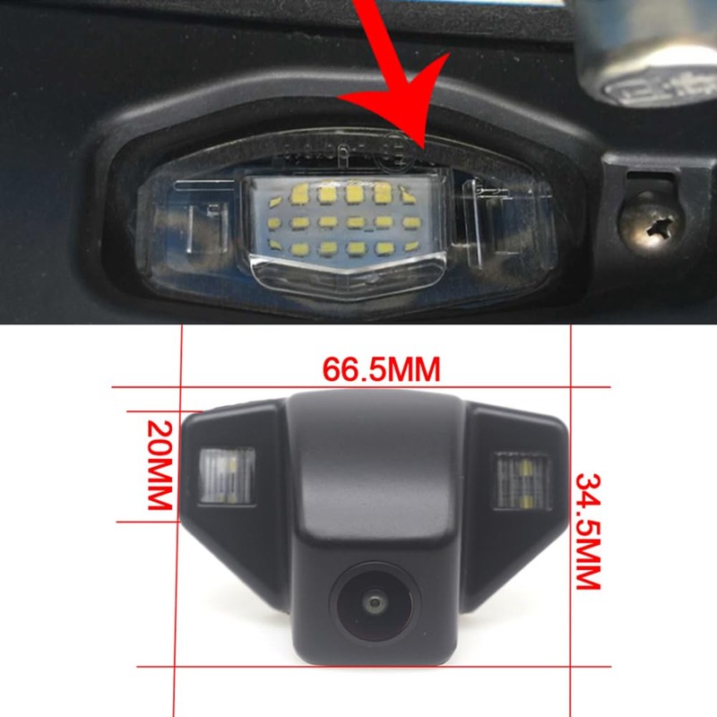 aSATAH AHD/CVBS Car Rear View Camera's Fisheye Lens License Plate