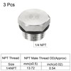 PATIKIL 1/4 NPT Male Plug, 1 Pack Waterproof Dustproof 304