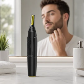 Portable Nose Hair Trimmer for Grooming – Ultra-Thin Electric Ear & Facial Hair Shaver for Travel and Daily Care