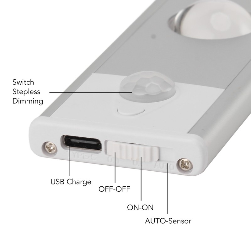 Under Cabinet Light 15.7in Long Magnetic Motion Sensor Stepless Dimming