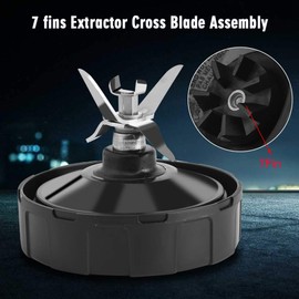 Blender Bottom Blade Replacement Parts, 7 Fin Extractor Replacement Blade, Compatible with Nutri Ninja Blenders 1000W 1500W