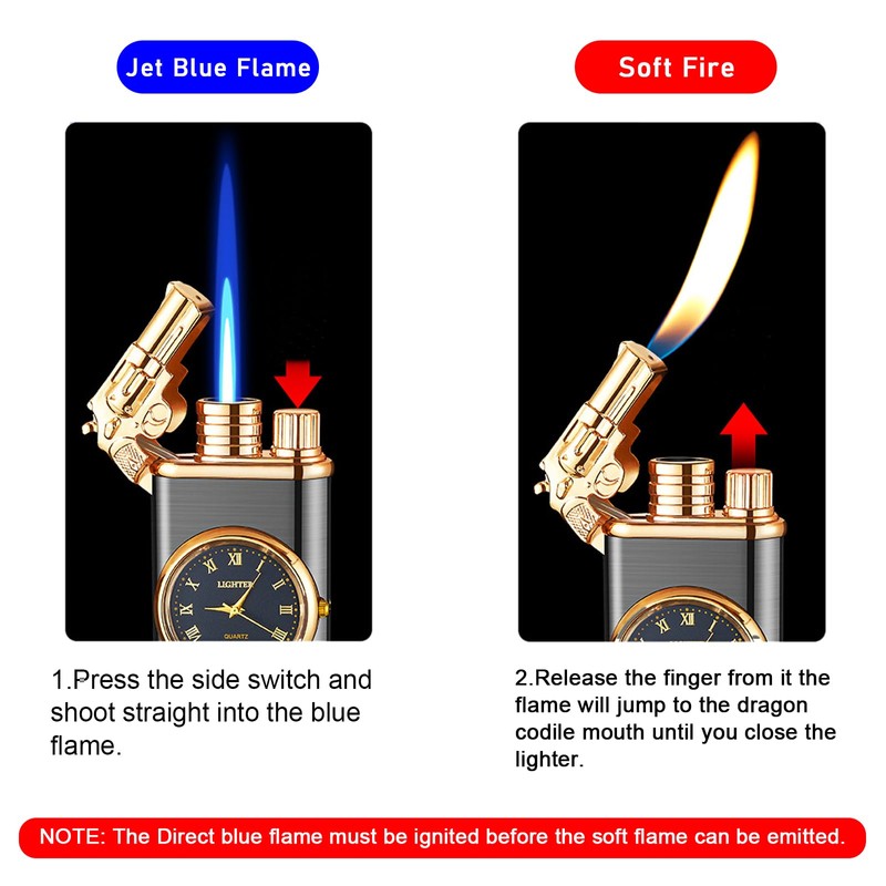 Torch Lighter, Exquisite Relief Dual Flame - Windproof Adjustable Jet