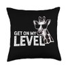 Funny Giraffe Get On My Level Throw Pillow