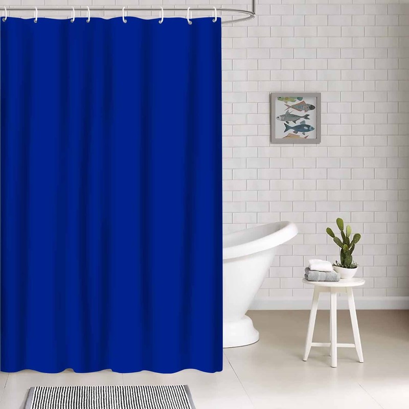 NTETSN Royal Blue Fabric Luxury Shower Curtain, Classic Solid Color