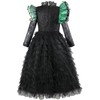Tangsenyu Elphaba Costume for Kids Black Witch Fancy Dress with