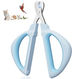 Euqvunn Cat Nail Clippers, Professional Cat Claw Clipper with Safe Positioning Hole, Rabbit nail clippers Suitable for Kittens, Rabbits, Guinea Pigs, Birds, Puppies, and Small Animals (Blue)