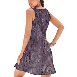 V-Neck Floral Printed Summer A-Line Elegant Dresses Womens Vintage Sleeveless Beach Sundress Ladies Casual Loose Boho Dress