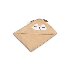 Sensillo - Baby Towel with Hood 100 x 100 cm - Soft and Absorbent Baby Bathrobe - 100% Cotton Terry Cloth - Absorbs Moisture - Charming Design - Deer - Beige
