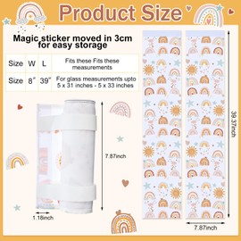 Breling 2 Pcs Classroom Door Window Cover Blackout Shade for Window Door Curtain Cover Lockdown Shade Classroom Decor Darkening Blackout Drape for Nursery School Office 8 x 39 Inches(Boho Style)