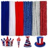600 PCS Pipe Cleaners, Red Blue White Pipe Cleaners Bulk