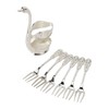 Swan Base Holder Forks Set Aluminum Silver Fashion Rustproof Decorative