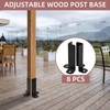 Pehciroe 8Pcs Adjustable Deck Post Base, 4x4 Post Base Brackets,