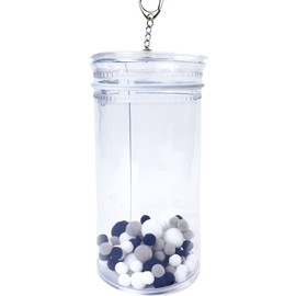 YUYAKESHI OB11 Case, Toy, Bjd Travel, Transparent, Soft Bag, For Going Out, Doll, Key Chain, Sewn, Dustproof, Storage (Cylindrical, Pom Pom Ball Included, 7.1 inches (18 cm)