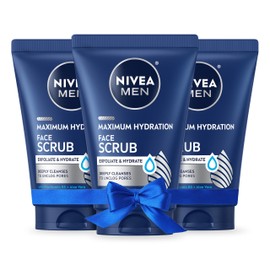 NIVEA MEN Maximum Hydration Deep Cleaning Face Scrub With Aloe Vera, 3 Pack of 4.4 Oz Tubes