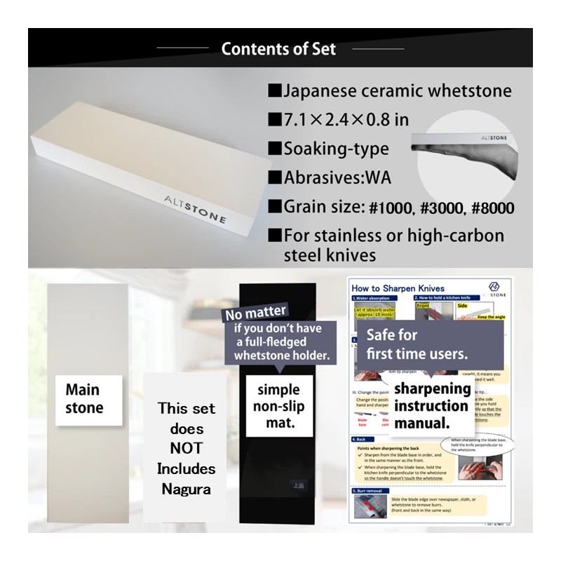 ALTSTONE FUKAMI whetstone #1000 #3000 #8000 set sharpening stone Fr.